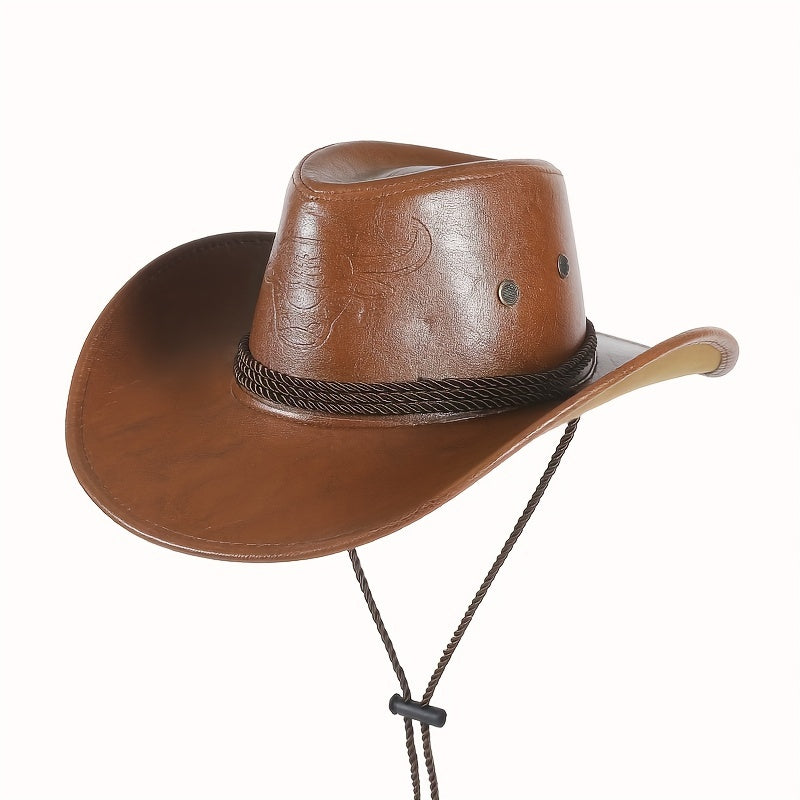 Cowboy Hat Bull Head Glossy Outdoor Riding Travel Knight Hat