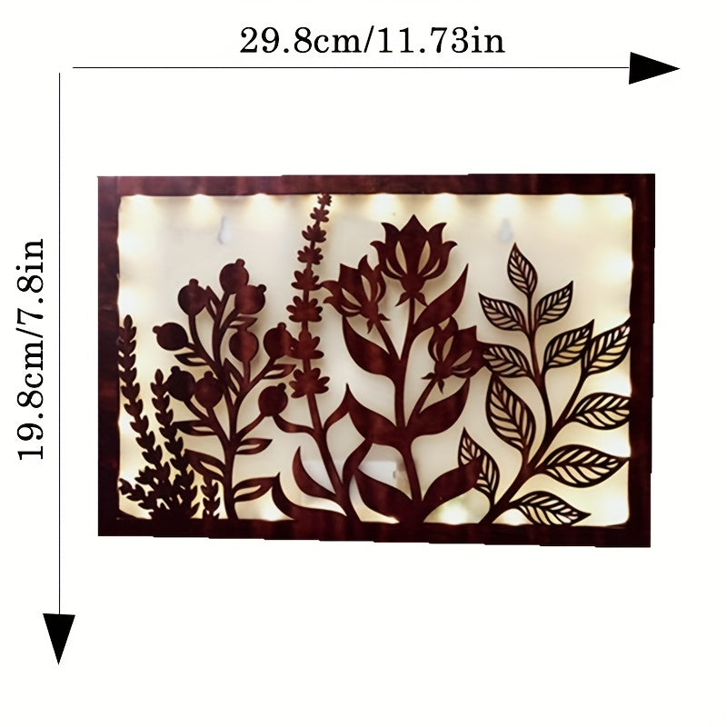 LED Lights Wooden Flower Series Wall Decoration Pendant