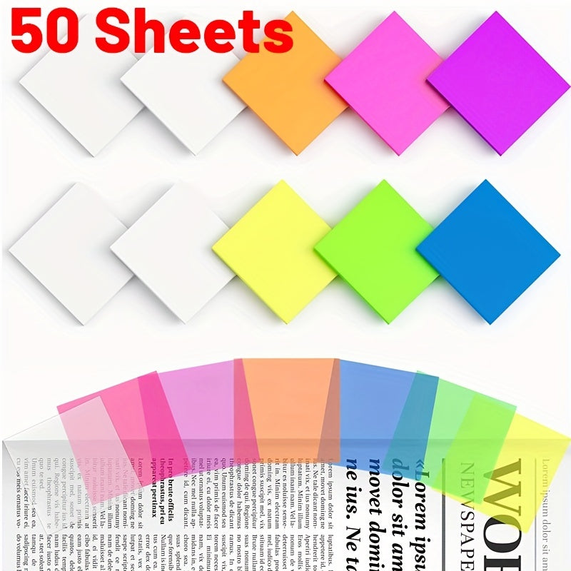 Waterproof Transparent Self Adhesive Memo Pads 50 Sheets