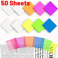 Waterproof Transparent Self Adhesive Memo Pads 50 Sheets