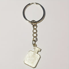 Rhinestone Decor Perfume Bottle Keychain Metal Key Ring Customizable Gift