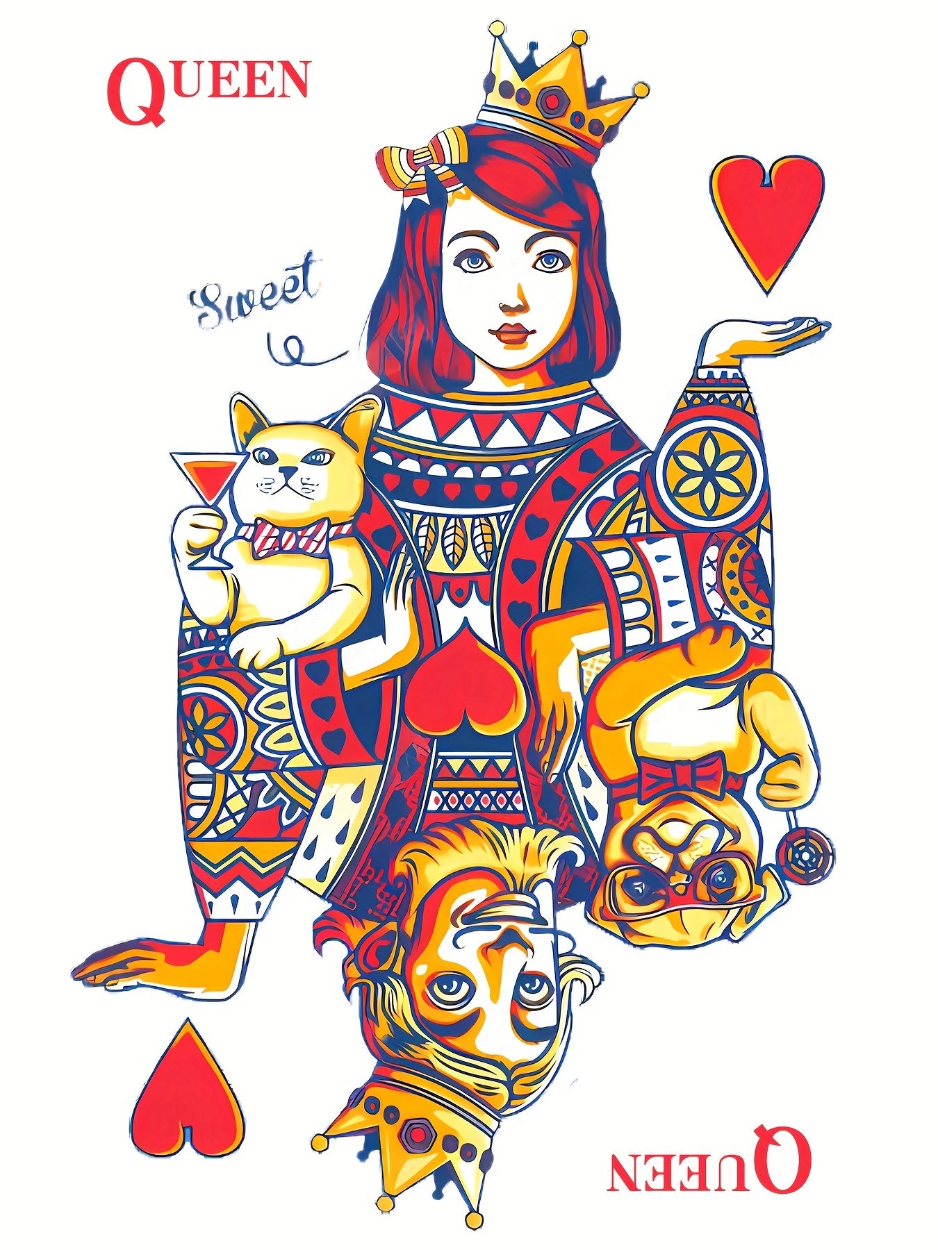  Poker Print One Shoulder Long Sleeve Mini Tee Dress