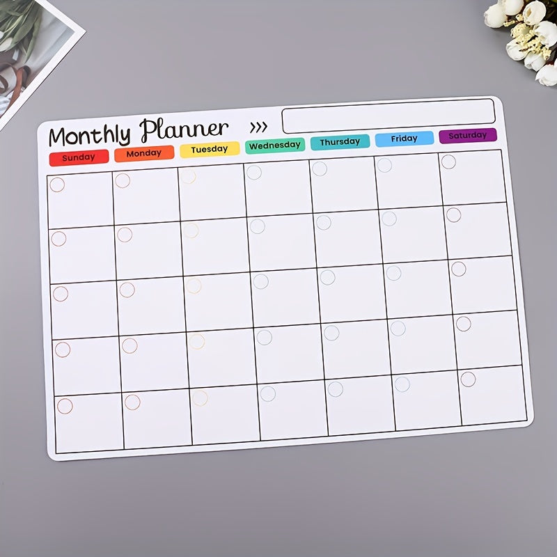 Magnetic Monthly Calendar Schedule Sticker Soft Magnetic Memo Message Board