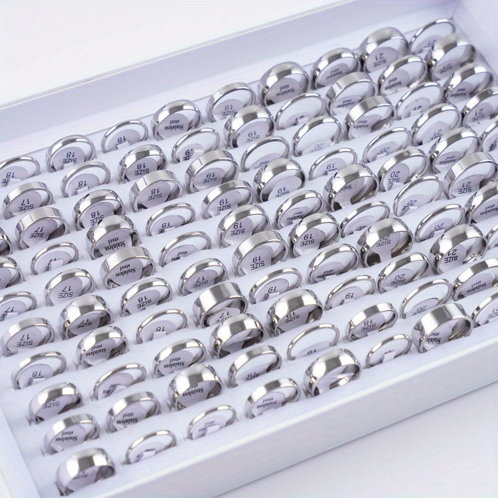 20Pcs Multicolor Stainless Steel Rings For Men Couples Party
