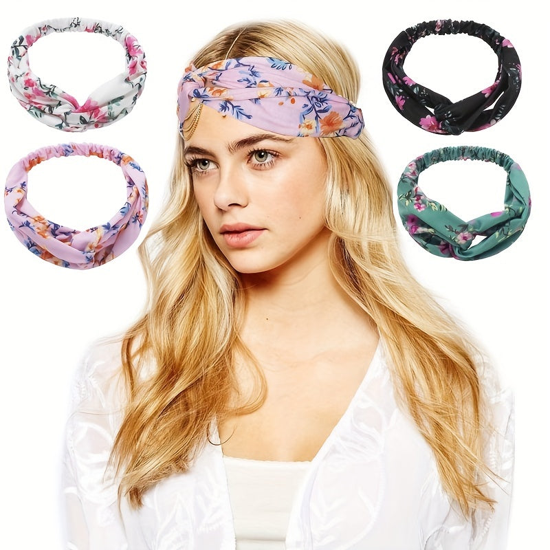 Boho Floral Style Headband Elastic Head Wrap Hair Band