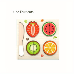 Wooden Vegetables Fruits Cut Kitchen Toys