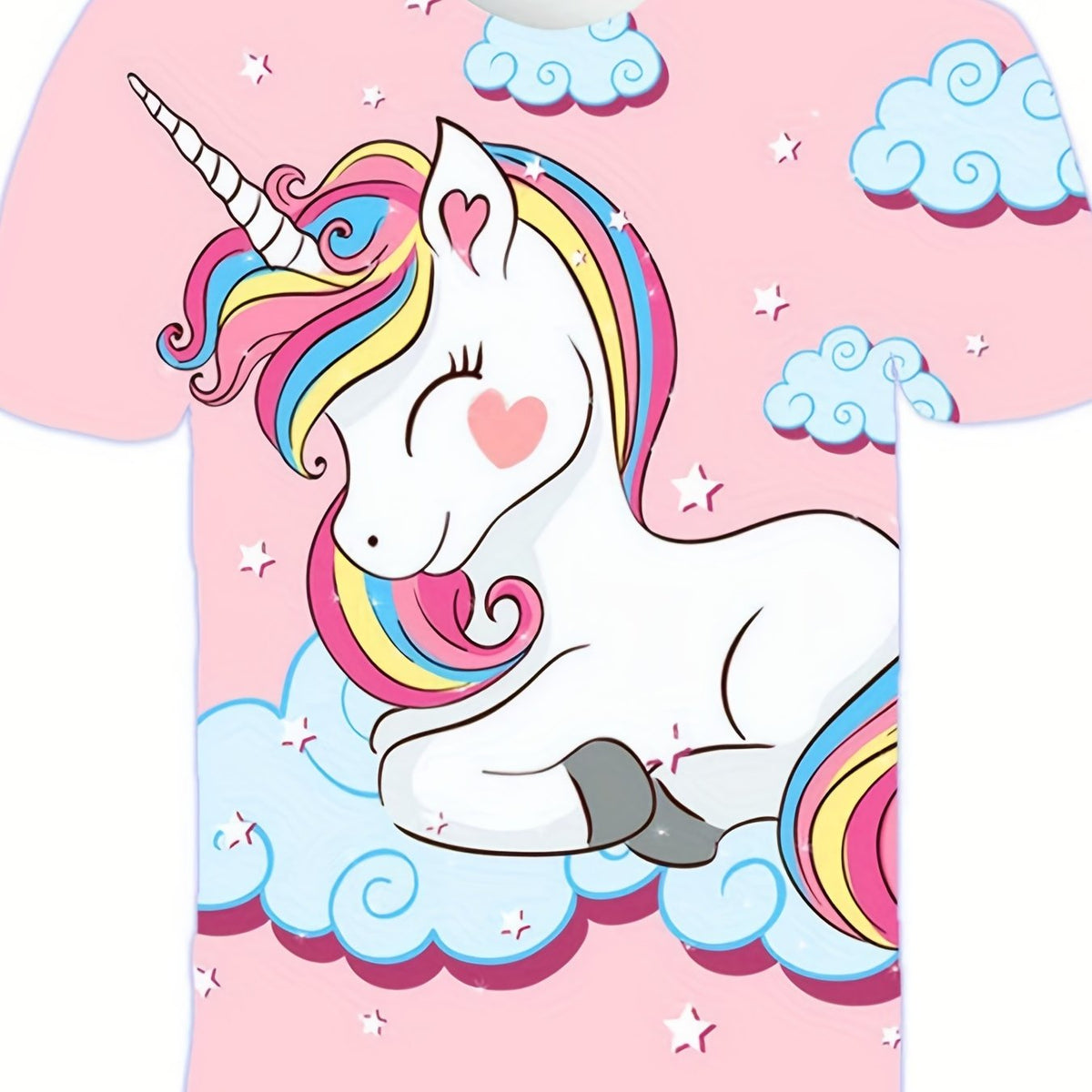 Rainbow Pony Graphic T shirt for Kids 3D Digital Print Casual Short Sleeve Tee