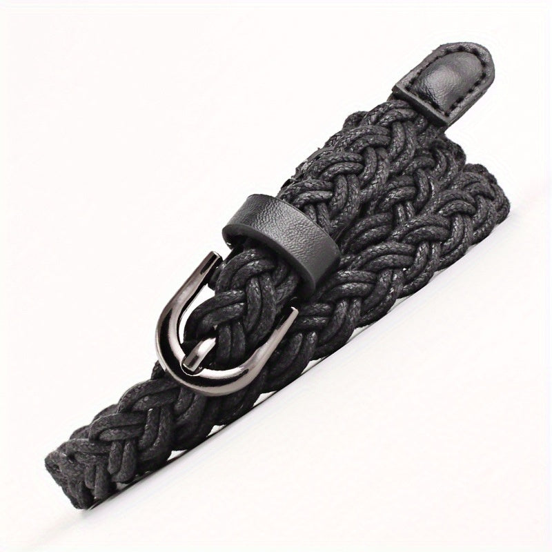 Vintage Braided Boho Belt Metal Buckle Girdle Women Punk Dress Belts