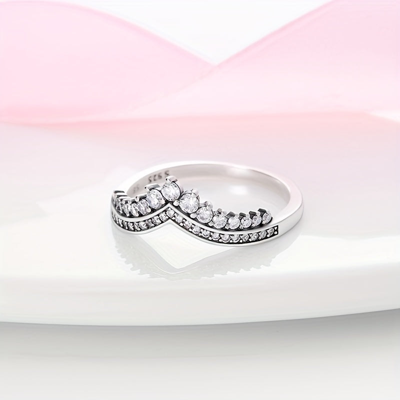 925 Silver Stone Eternity Ring Wedding Party Jewelry Gift