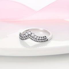 925 Silver Stone Eternity Ring Wedding Party Jewelry Gift