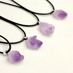 Men's Amethyst Pendant Necklace DIY Raw Stone Jewelry