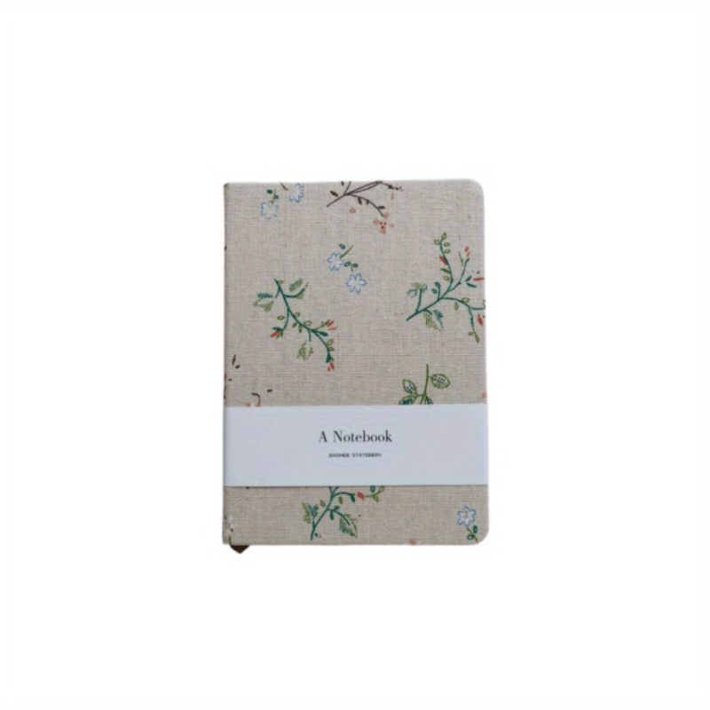 Floral Printed Linen Cloth Notebook A5 Hard Cover Notepad