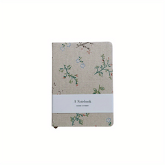 Floral Printed Linen Cloth Notebook A5 Hard Cover Notepad