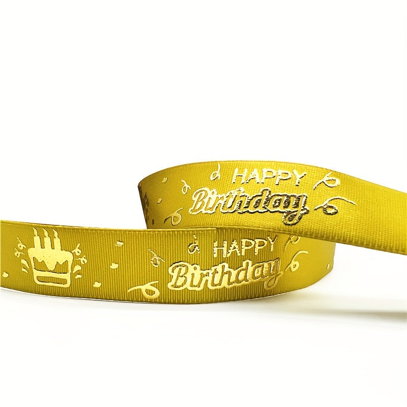 5 Meter Happy Birthday Polyester Ribbon for Gift Packaging