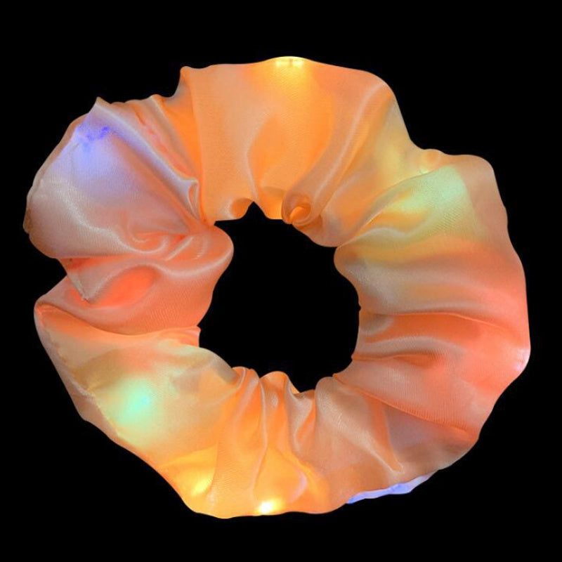 Colorful Elastic Hair Band LED Fluorescent Rubber Band Bow Hair Accessories