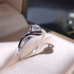 Men's Silvery Rhinestone Zircon Ring Wedding Band Engagement