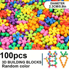 Plum Blossom 3D Snowflake Interlocking Puzzle Building Blocks Set
