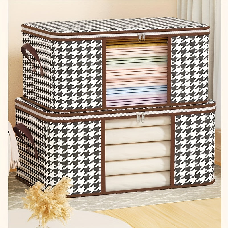 Houndstooth Quilt Storage Bag Handheld Lightweight Clothes Quilt Bag