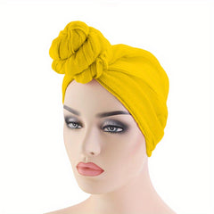 Solid Knot Turban Cap Boho Head Wrap Vintage Head Scarf