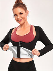 Long Sleeve Zipper Shaping Tops Waist Trainer Tummy Control Slimmer