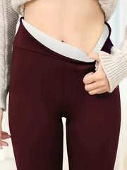  Solid Fleece Liner High Rise Leggings