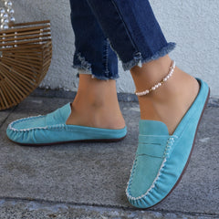 Women's Solid Flat Slip On Shoes Lightweight Soft Sole Outdoor Slides