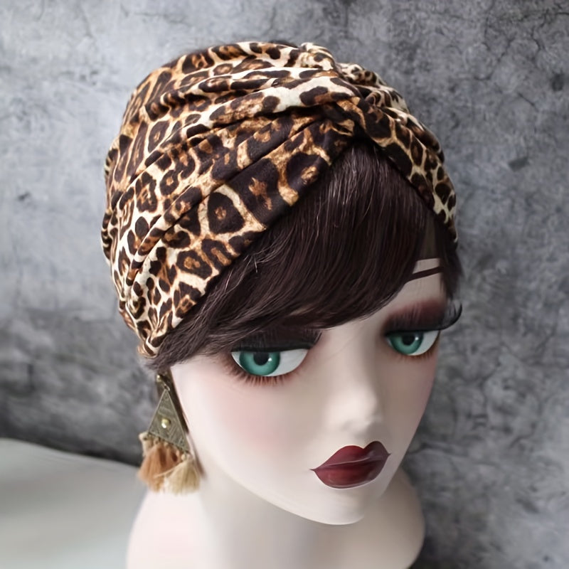 Leopard Print Wide Brim Headband Plus Velvet Hair Band