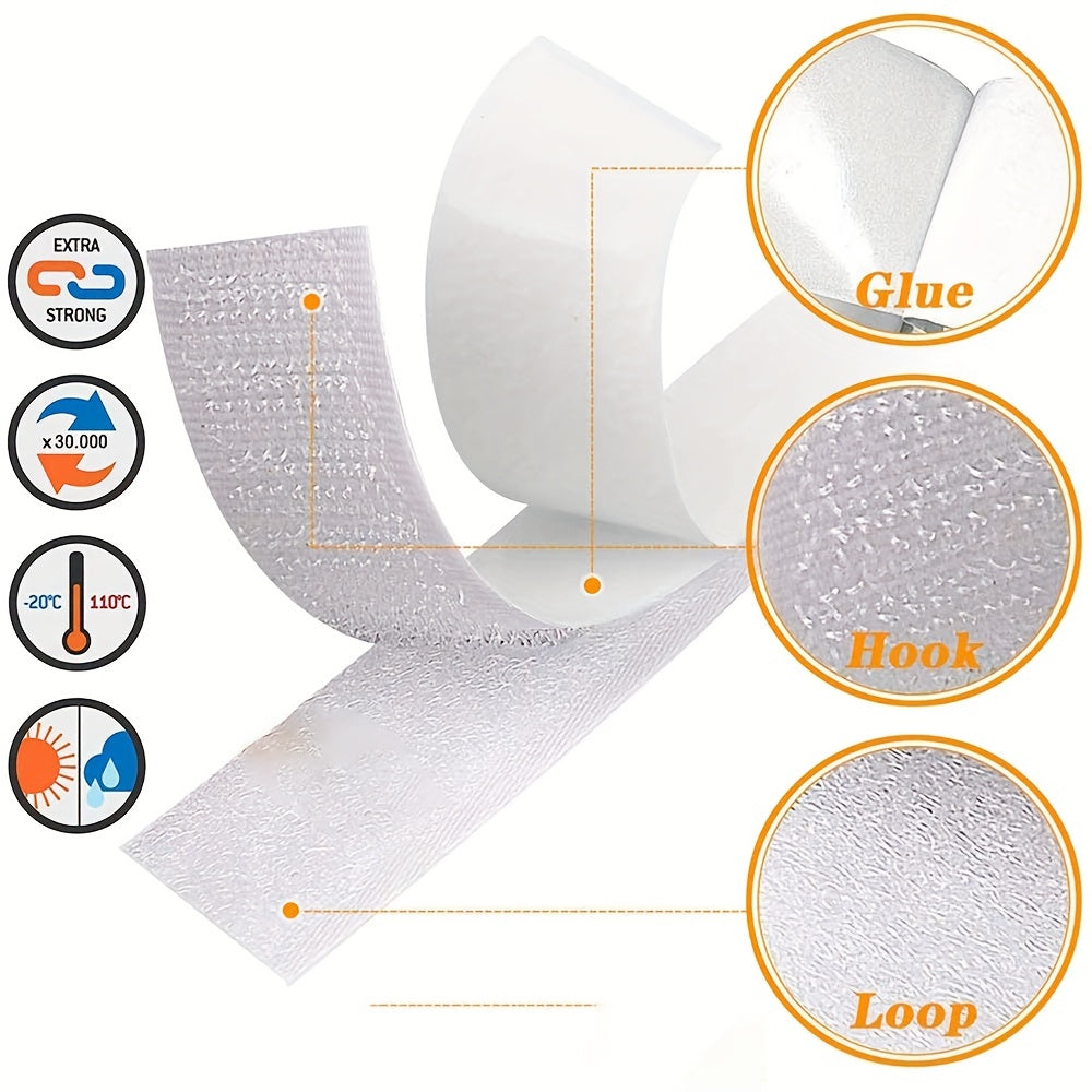 2 Vol. Adhesive Hook and Loop Tape DIY Nylon Sticker Double Sided Fastener