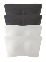 4 Pack Plus Size Sports Bra Set Seamless Removable Pad