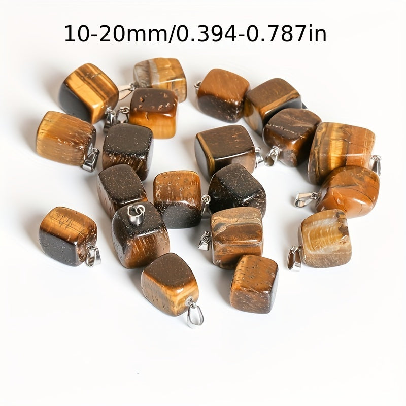 Cubic Raw Stone Pendant Necklace DIY Jewelry Accessory