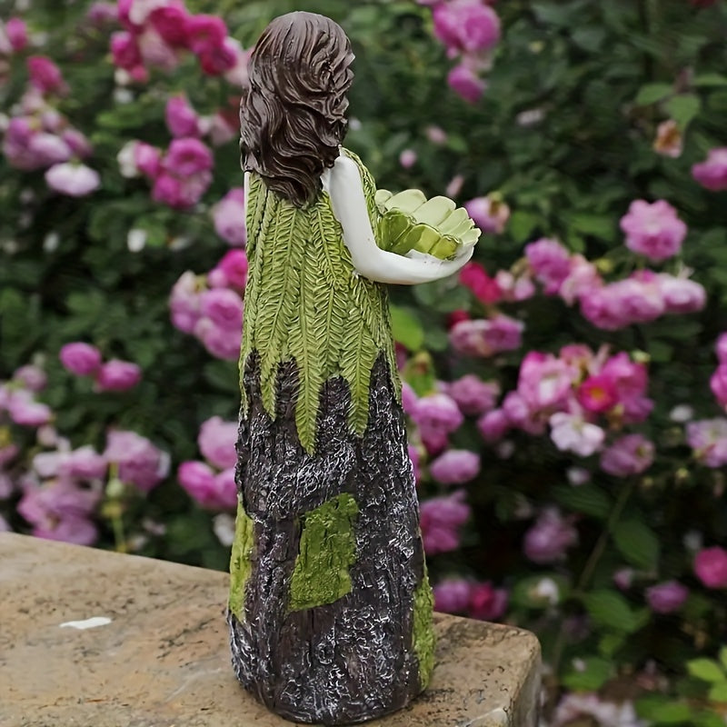 Outdoor Bird Feeder Statuary with Fairy Figurine - Bring Nature Home