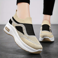 Women's Knitted Sock Shoes Breathable Slip On Low Top Chunky Sneakers