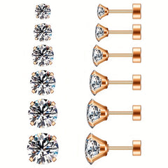 316 Stainless Steel Cartilage Studs Pair Golden Spiral Post Earrings