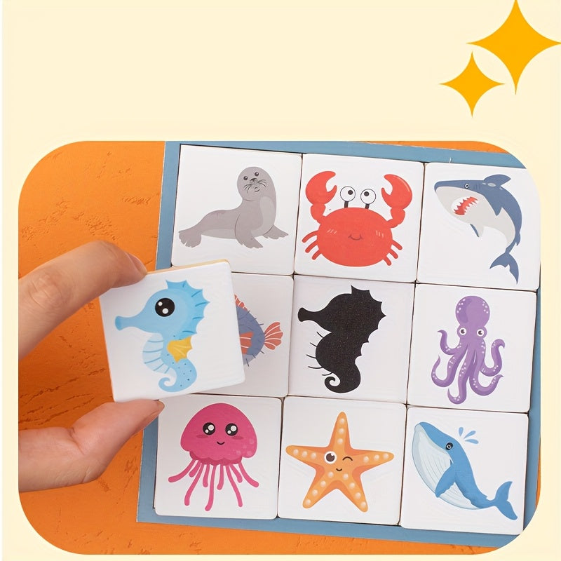 Wooden Shape Matching Toy Brain Teaser Blocks