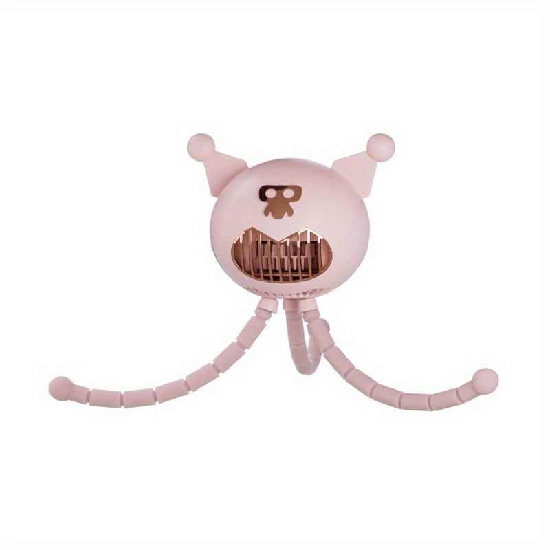 Cute Monster Baby Stroller USB Handheld Leafless Fan