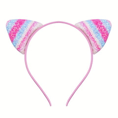 Cartoon Cat Ears Hair Hoop Sequin Headband Party Decoration