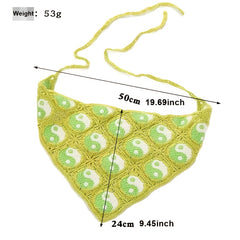 Neon Crochet Bandana Y2K Head Wrap Hair Accessory