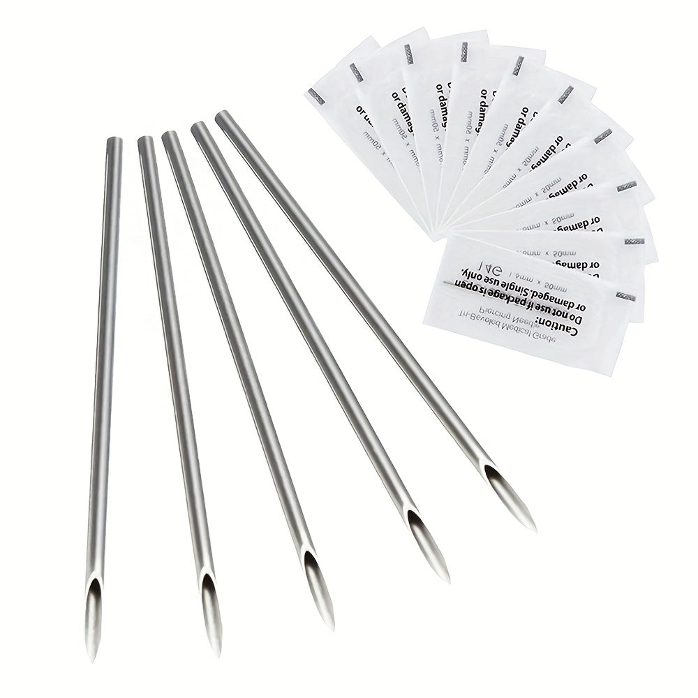 5 Pcs Disposable Piercing Needles for Ear Nose Lip Nipple Piercing