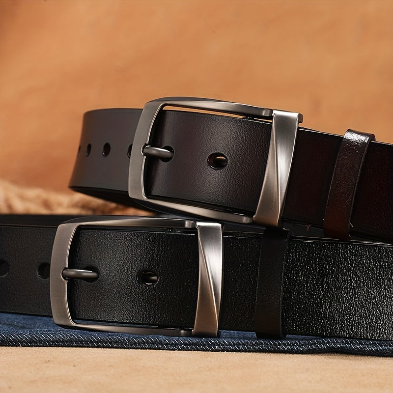 Men's Leather Belt Pin Buckle Casual Jeans Pants Waist Strap High Belt
