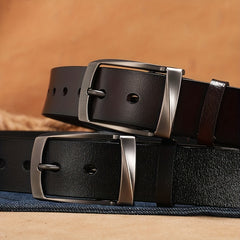 Men's Leather Belt Pin Buckle Casual Jeans Pants Waist Strap High Belt