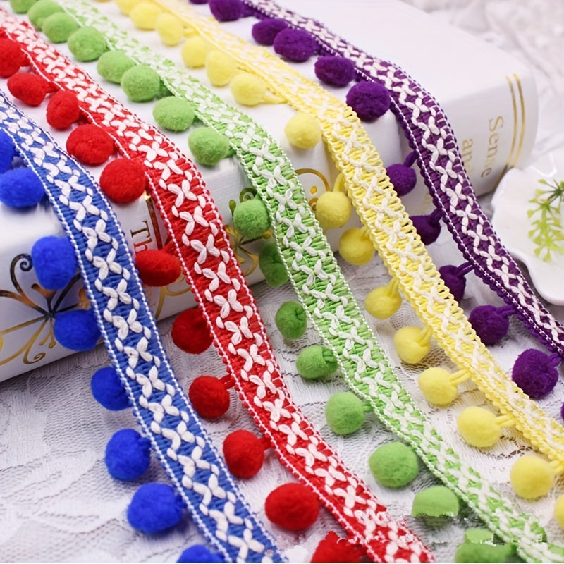 Pompom Lace Ribbon Sewing Accessories DIY Apparel Fabric Embroidery Iron On Hea