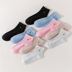 10 Pairs Cartoon Print Socks Cute & Comfy Stockings