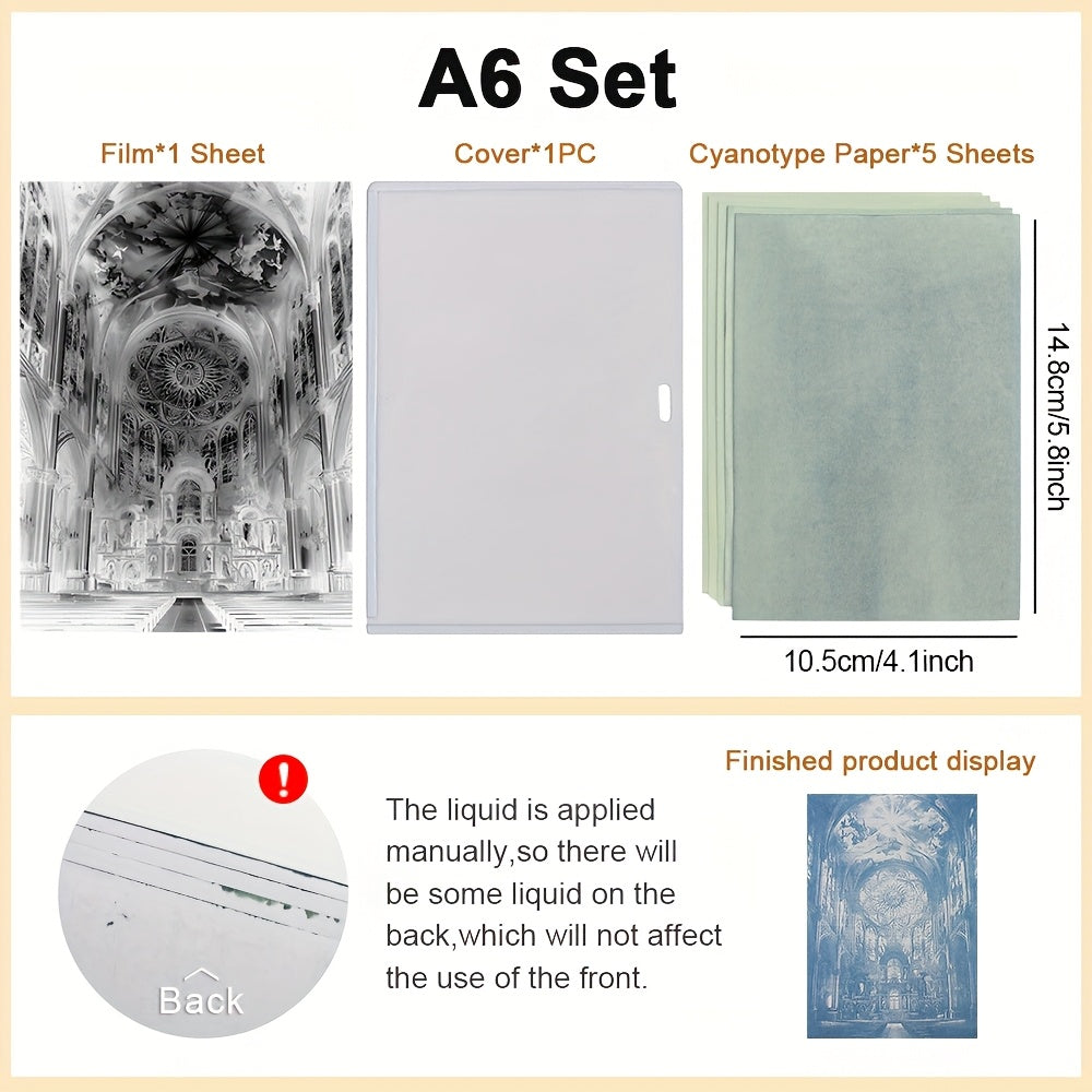 Sun Print Paper Kit 25 Sheets DIY Sun Art Cyanotype Art Paper for Crafts