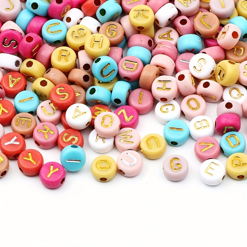 100pcs Mixed Acrylic Heart Letter Beads for DIY Jewelry Making