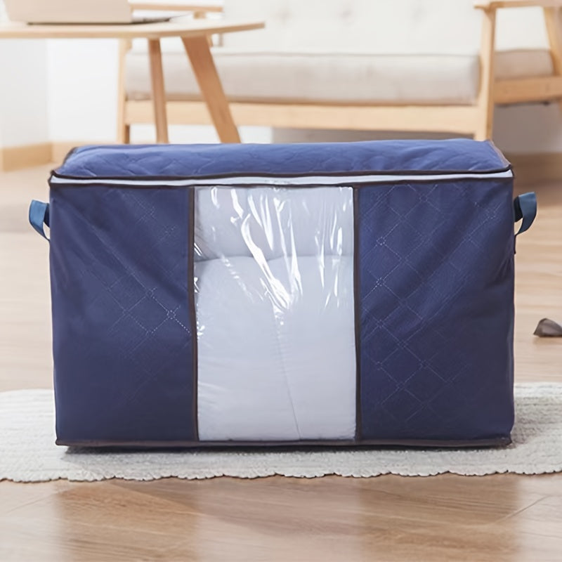 Large Clothes Storage Bag Organizer with Handle & Clear Window