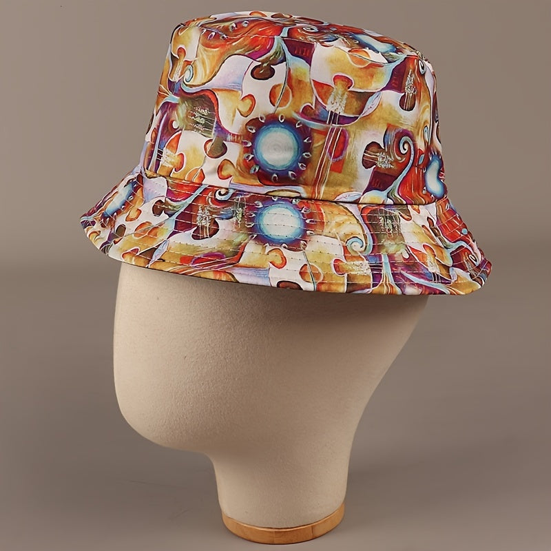 Colorful Reversible Bucket Hat Summer Beach Travel Fisherman Cap