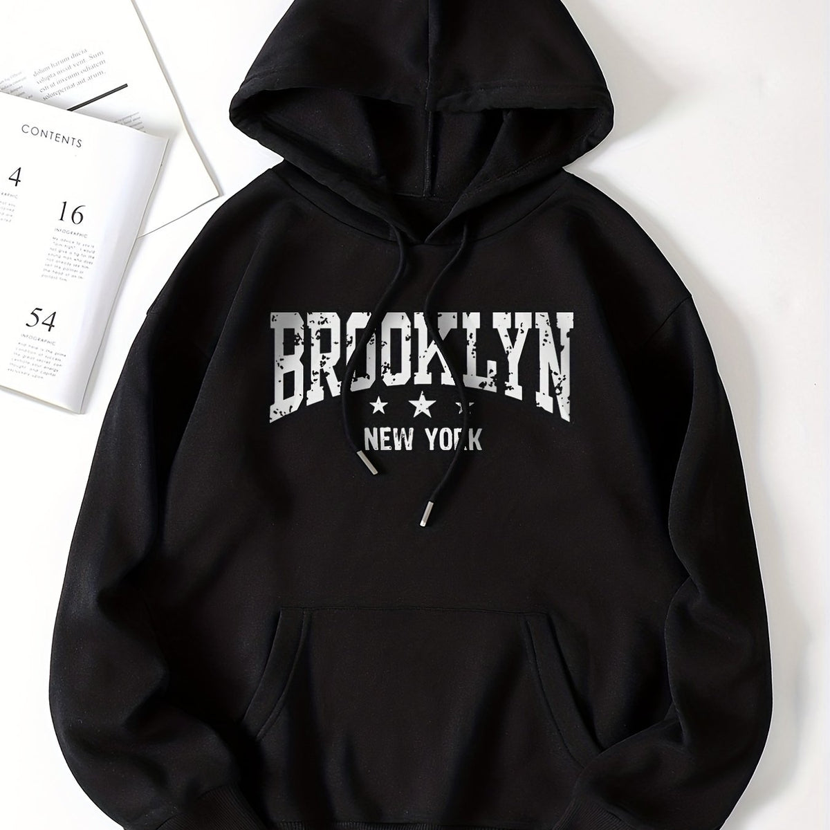 Letter Print Drawstring Sweater Long Sleeve Hoodies Women's Sweatshirt