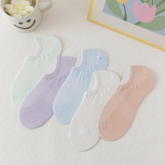 5 Pairs Women's Low Cut Ankle Socks Soft & Lightweight Solid Colors