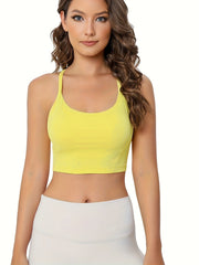 Solid Round Neck Sports Tank Top Women's Activewear