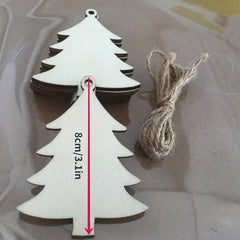 50pcs Christmas Hanging Decoration Wood Ornaments Crafts 12 Colours Paint
